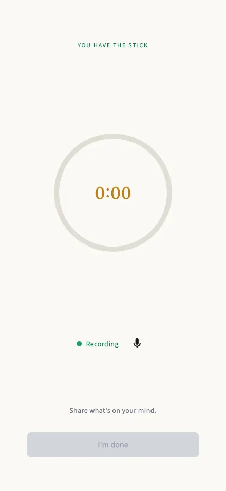 Your turn to speak screen