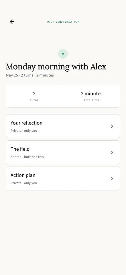 The report-overview screen