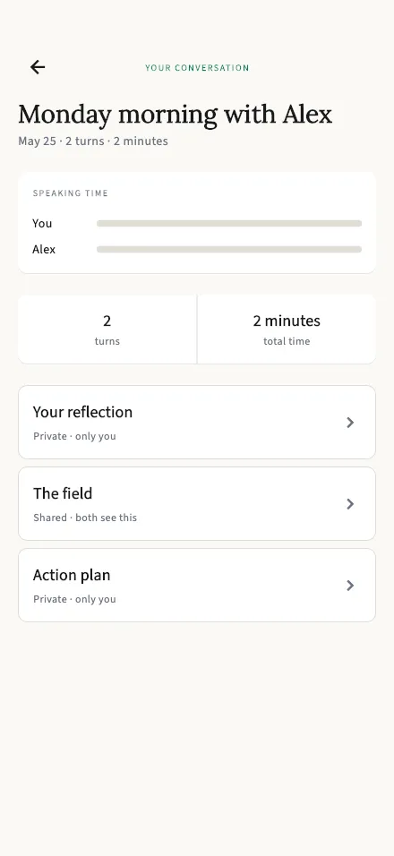 Report overview screen