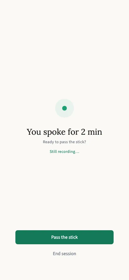 Time’s up screen