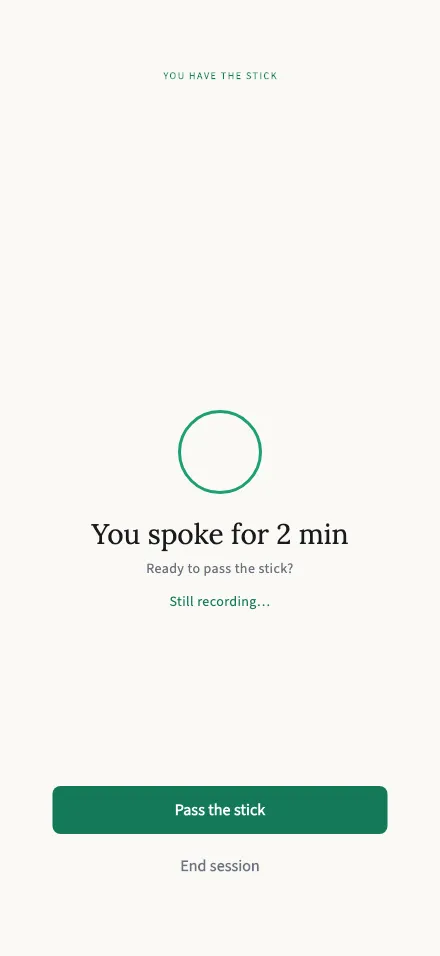 Time’s up screen